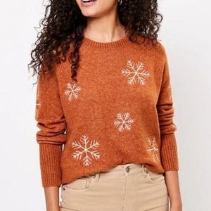 Loft Embroidered Snowflake Sweater - M
